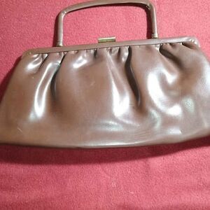 Vintage Mid Century Modern Garay Handbag Purse Brown 12 x 6